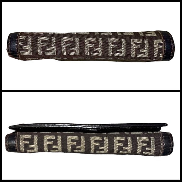 Fendi Brown Zucchino Vintage Small Trifold Wallet - Picture 10 of 17